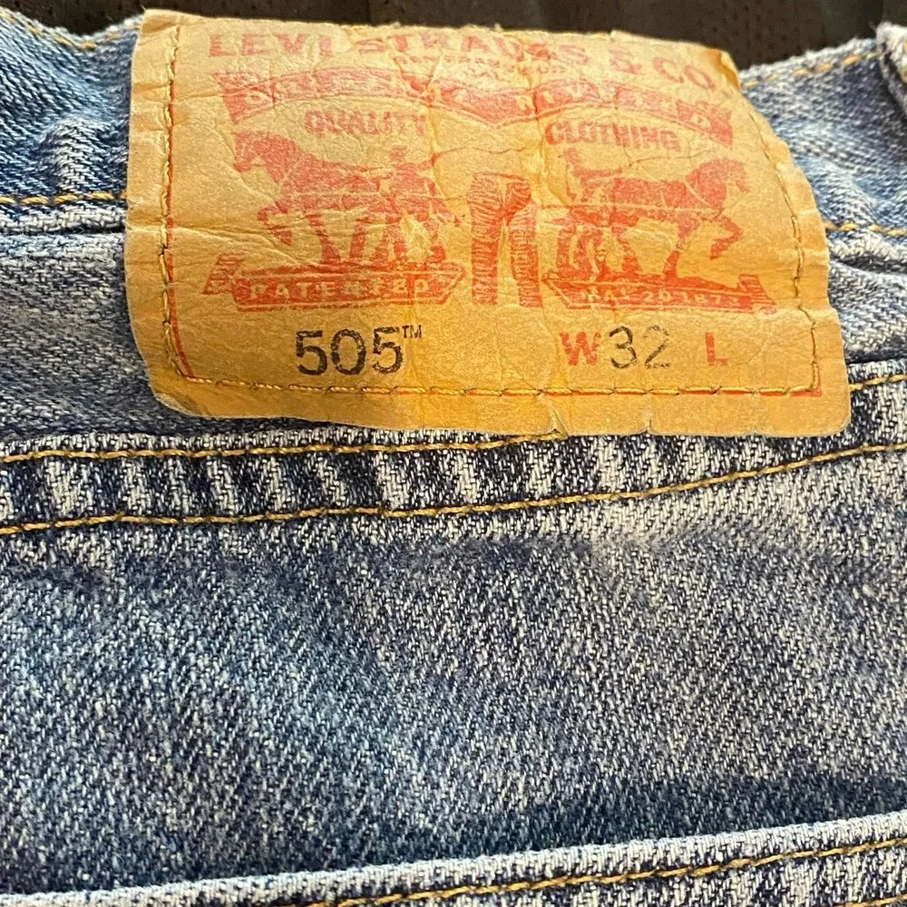 Levi's 505 Mens‎ 32 Dark Wash Denim Jorts Regular Fit 9